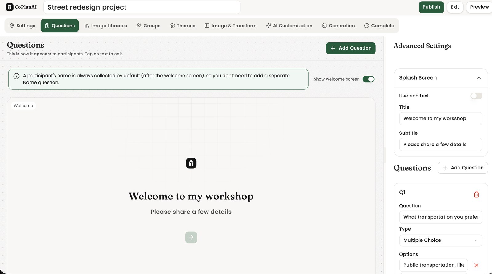 Web questionnaire the loop, online